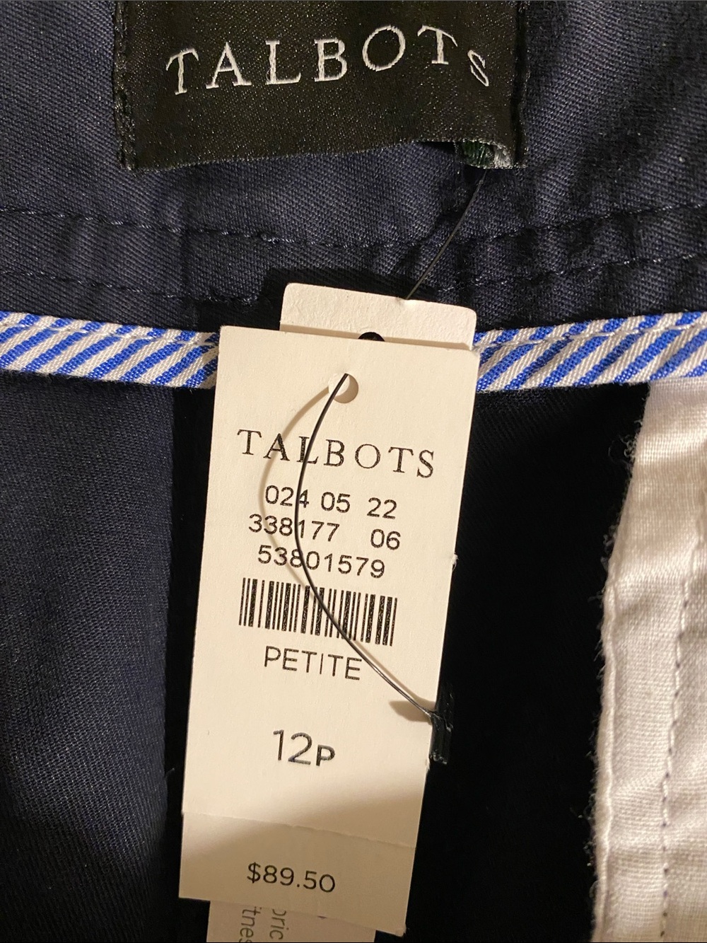 Talbots Relaxed Chino Pants • 12 Petite • Navy - Picture 6 of 8